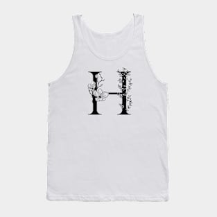 Letter H Monogram - Floral Initial Tank Top